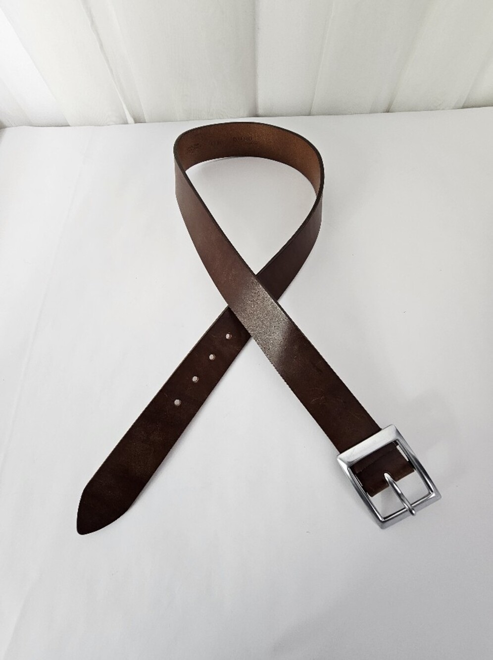 Claudio Orciani Dark Brown Genuine Leather Belt Silver Buckle Made In Italy